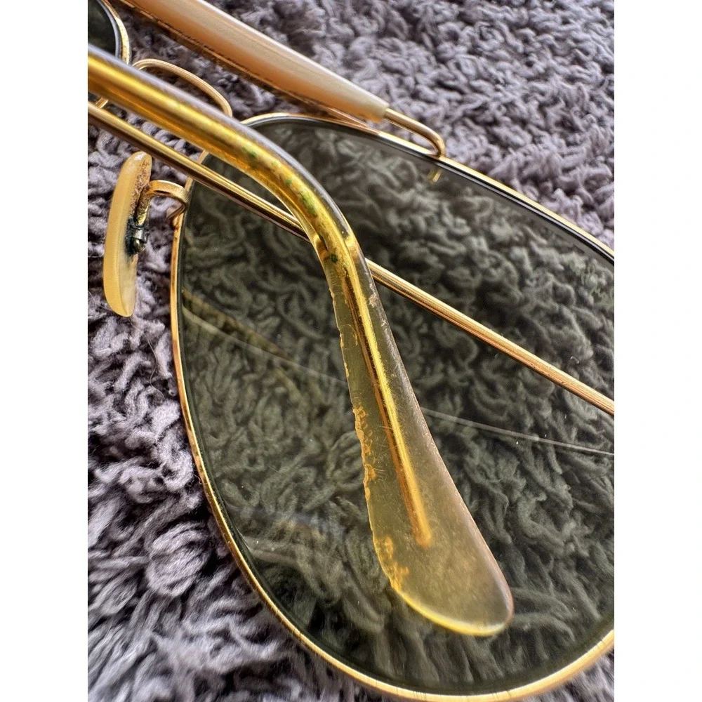 Vintage B&L Ray Ban Aviator Sunglasses  USA 62-14 etched lenses G-15